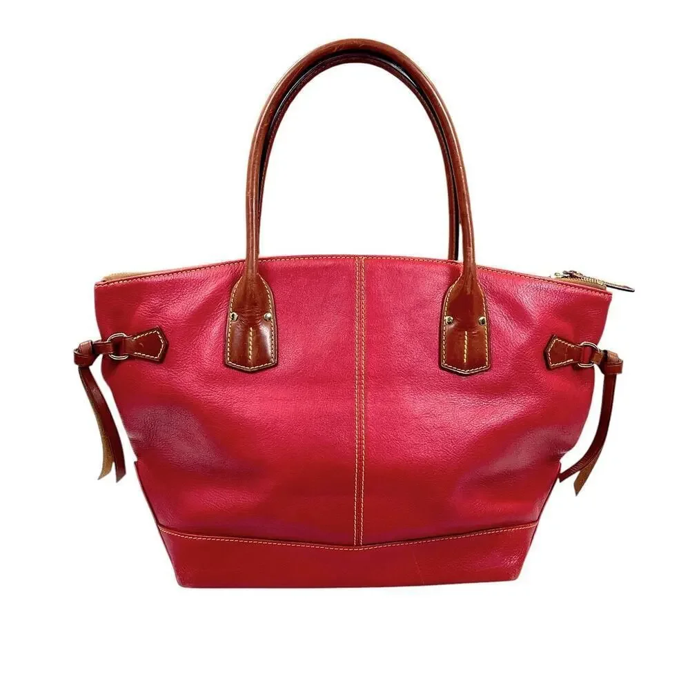 Dooney & Bourke Large Red Leather Satchel Tote – J0580480